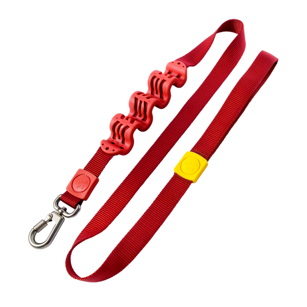 Shock absorbing leash outlet attachment