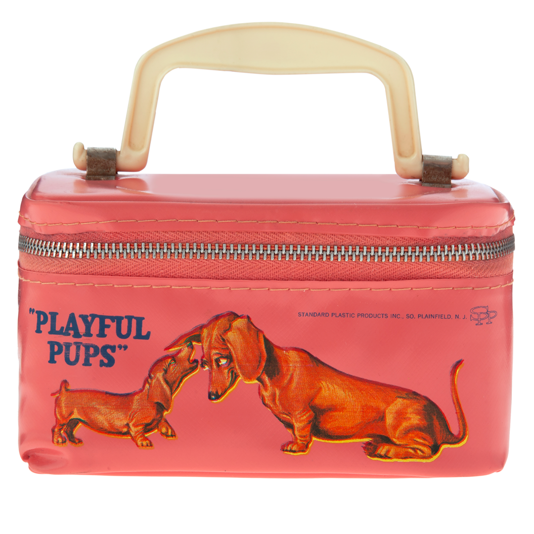 Pink Playful Pups Pouch, c. 1950s