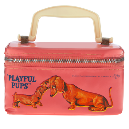 Pink Playful Pups Pouch, c. 1950s