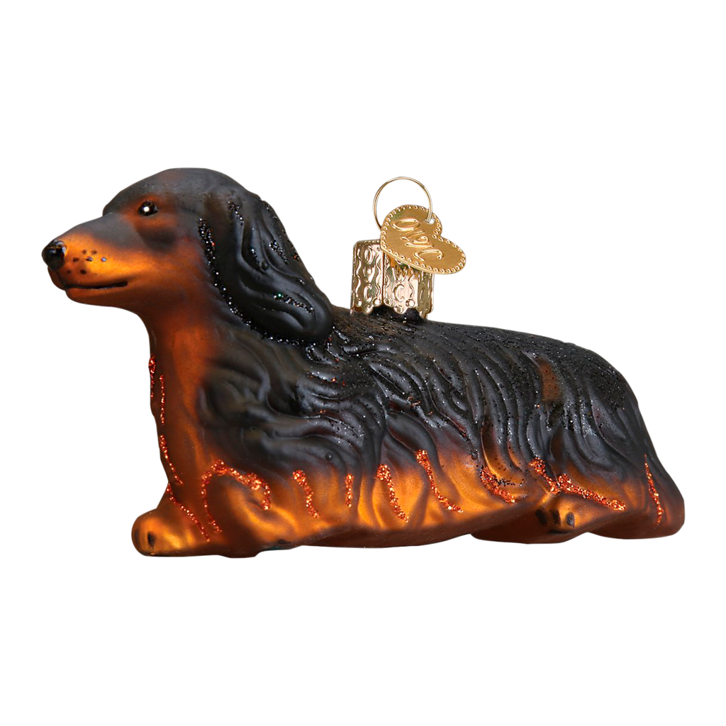 Longhaired Dachshund Ornament