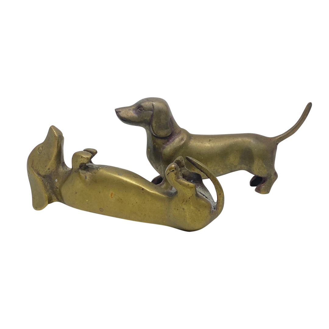 Solid Bronze Dachshunds (Set of 2)